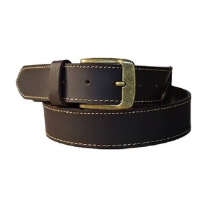 Cintur&oacute;n Cuero Caf&eacute; Xl Costura Hecho A Mano Raiquen